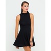 Motel Vanessa Turtleneck Dress in Black Waffle