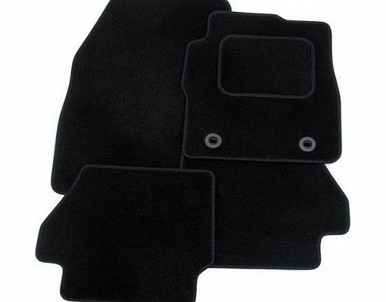 Custom Fit Tailor Made Black Carpet Car Mats for Ford Focus Mk3 (2011 Onwards) - Double Drivers Side Protection Heel Pad