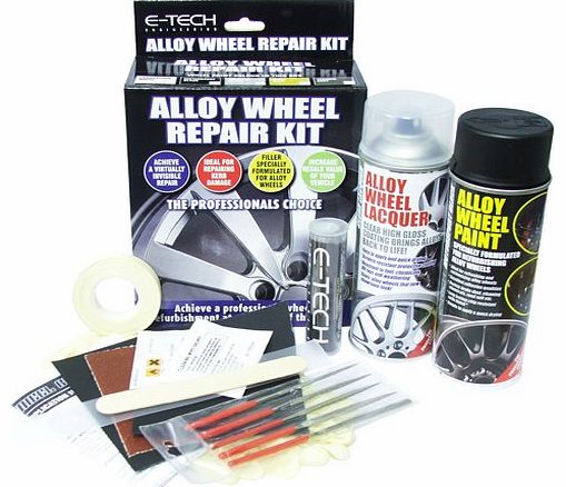 E-Tech Car & Van Professional Alloy Wheel Repair Refurbishment Kit - Motorsport Black
