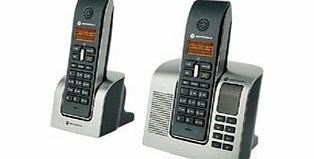 Motorola LIVN D212 Twin DECT Phone With Answer Machine - Dark Grey / Silver
