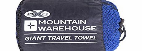 Mountain Warehouse Giant Micro Towelling Travel Towel -135cm x 70cm - Lightweight, Antibacterial and Quick Drying - Great For Yoga, Pilates, Golf, Gym, Hiking, Walking, Swimming) Cobalt One Size