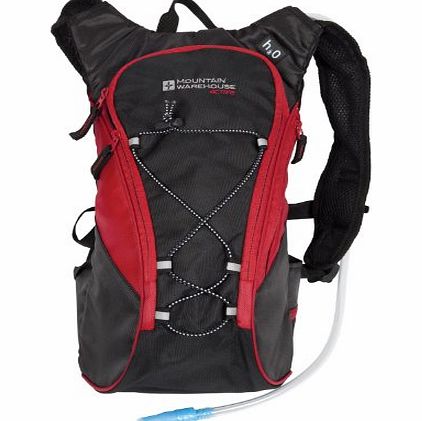 Mountain Warehouse Raid Hydro 5L Hydration Pack Ergonomic Cycling Running Sports Backpack Bag Red One Size