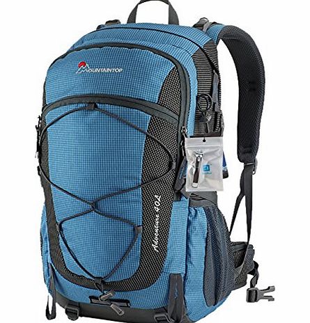 Mountaintop Outdoor Hiking Climbing Canvas Backpack Daypacks Rainproof Mountaineering Bag M5832 Multifunction Shoulder Bag 40L Unisex High-capacity Trekking Travel Bag Rucksack Free Gift   Nail Clipp