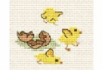 Mouseloft Mini Cross Stitch Card Kit - Easter Chicks, Occasions Collection