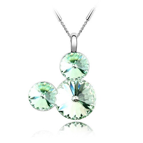 Silver Swarovski Elements Crystal Diamond Accent Disney Pendant Chain Necklace for women teenage girls kids children, with a Gift Box, Ideal Gift for Birthdays / Christmas / Wedding---Olive, Model: X1