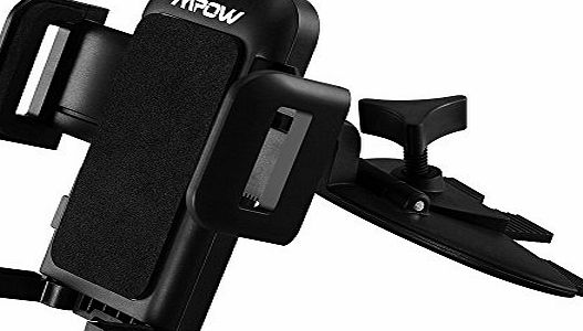 Mpow Grip Pro 2 Universal Easy CD Slot Car Mount Holder Cradle with Just A Push, 360 Degree Rotation for iPhone 6/6plus/5S/5/4S/4, Samsung Galaxy S5/S4, Samsung Galaxy Note 4/3/2, HTC One, Nexus 4, L