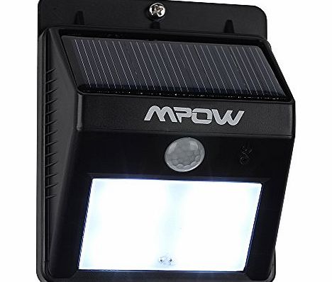 Mpow Solar Powerd Wireless LED Security Motion Sensor Light, Outdoor Wall/garden Lamp Peel n Stick / Motion Sensor-Detector Activated / For Patio, Deck, Yard, Garden, Home, Driveway, Stairs, Outside