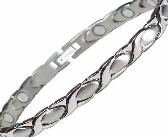 ALIOTH S Classic Titanium Magnetic Bracelet Fold-Over Clasp, 3,000 gauss Magnets + Free Gift Wallet, Size XS, MORE LENGTHS AVAILABLE