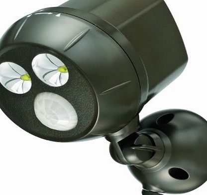 MB390 300-Lumen Weatherproof Wireless Battery Powered LED Ultra Bright Spotlight with Motion Sensor, Dark Brown