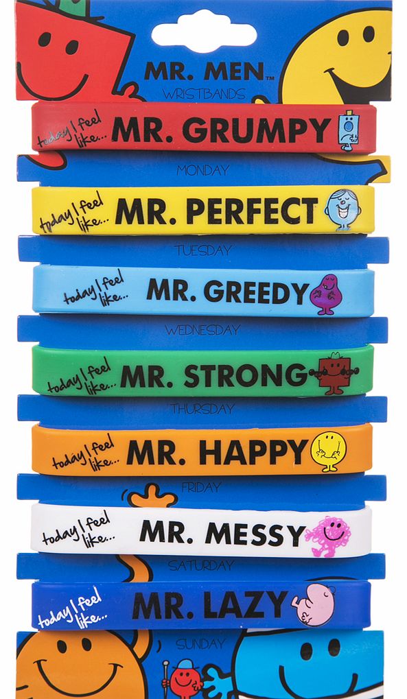 MR MEN Pack of Seven Jelly Wristbands