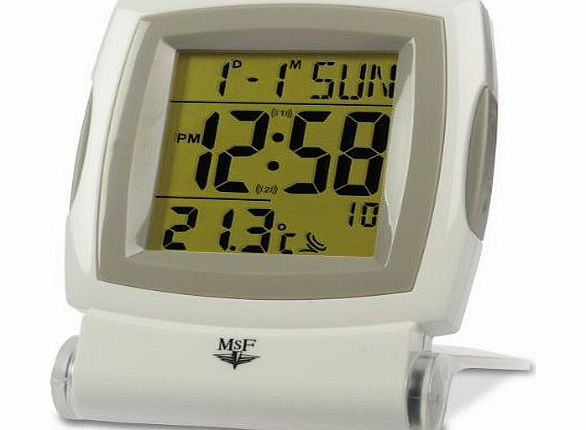 MSF 71572 Bianco Travel Alarm Clock, White