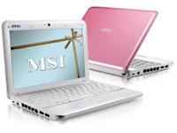 MSI Wind U100 10.2 Mini Laptop - Windows XP Home - Pink