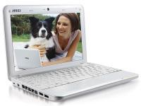 msi Wind U100 10 Mini Laptop - 3 Cell Battery - Windows XP Home - White
