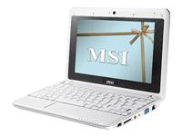 MSI Wind U90 white Linux Atom N270 1.6Ghz 512MB 80GB HDD 8.9 screen camera Linux 1 yr manufacturer` warr