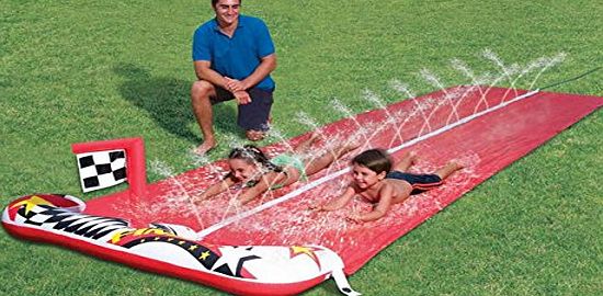 MTS 16ft Bestway Inflatable Water Slide Outdoor Garden Game Fun Party Pool Toy (Raceway Water Slide)