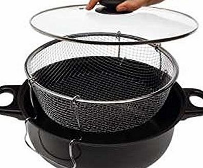 MTS 2.5 Ltr Chip Chips Frying Pan Set with Bakset Deep Fat Fryer Fries Non Stick