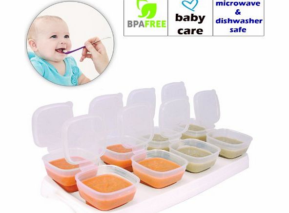 MTS Baby Weaning Food Freezing Cubes Tray Pots Freezer Storage Containers BPA Free