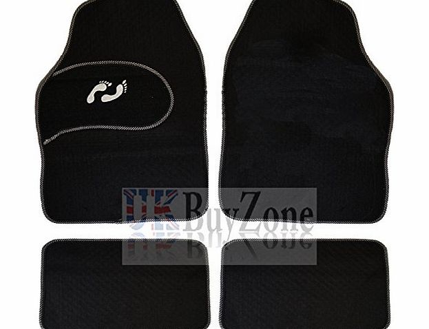 4 Piece Front Rear Black Car Mat Carpet Set Non-Slip Grip Universal Floor Mats