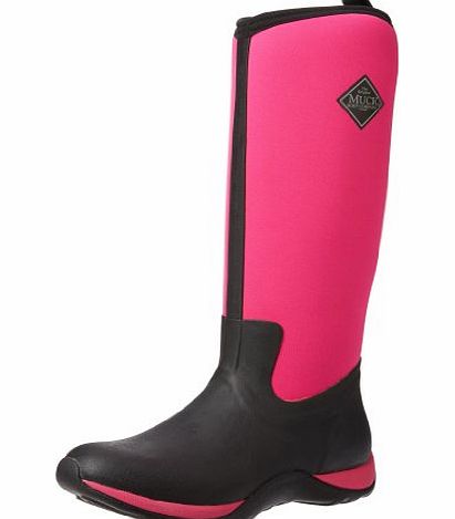 Muck Boots Arctic Adventure, Women Warm Lining Rain Boots, Black (Black/Hot Pink), 8 UK (42 EU)