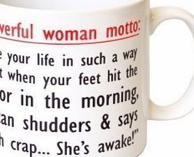 Powerful Woman Motto Funny Motivation Gift Mug - MugsnKisses Range - Mothers Day, Birthday, Christmas Office Tea Coffee Gift Mug