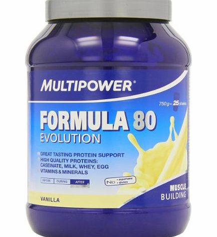 Multipower Sportsfood 750g Formula 80 Evolution Vanilla Protein Shake Powder