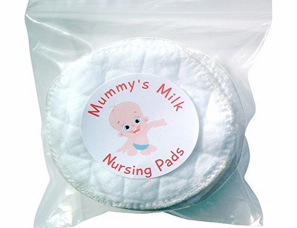 Mummys Milk Nursing Pads Set of 12 - These reusable cotton breast pads are absorbent 