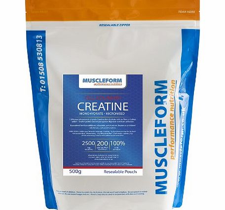 Muscleform Micropure Creatine Monohydrate 500g Re-sealable Pouch - 200 days (maintenance) supply - Fast Delivery