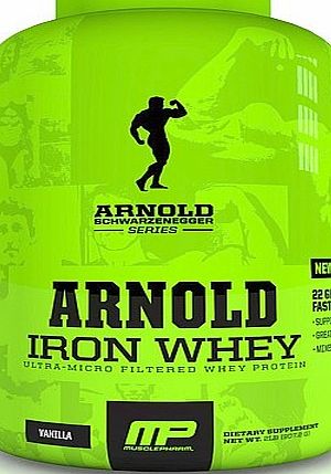 Iron Whey Strawberry Banana 2270g Arnold Schwarzenegger Series MusclePharm, Supports Muscle Recovery & Growth, High Protein Formula Powder, Extra Amino Acids, Anabolic, Nitrogen