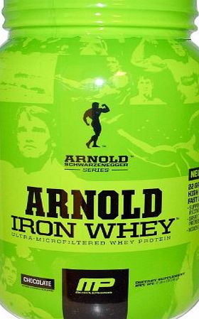 MusclePharm Iron Whey Strawberry Banana 908g Arnold Schwarzenegger Series MusclePharm, Supports Muscle Recovery amp; Growth, High Protein Formula Powder, Extra Amino Acids, Anabolic, Nitrogen