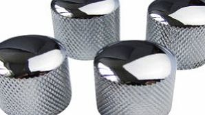 Musiclily Electric Guitar Volume Tone Control Dome Knobs for Fender Tele Strat Guitars or Bass, Chrome(Pack of 4)