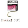 Mustad : Size10 Eyed Carp Meat Barbless Hooks Pk10