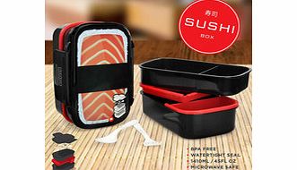 Black and red sushi storage box