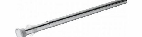 MX Telescopic Extendable Shower Curtain Rail / Rod Silver 140cm to 260cm