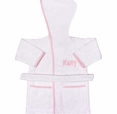 My 1st Years Personalised Hooded Baby Robe, Pink