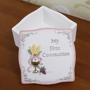 First Communion Rosary Box - Pink