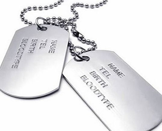 My Name Chain Personalised Identity Dog Tags Army Style ID Pendant Necklace ENGRAVED FREE