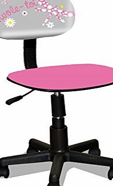 My Note Deco Noa 066059 Office Chair, Small, Polypropylene/Polyurethane, Pink/Grey/Yellow/White 54 x 39 x 85.5 cm