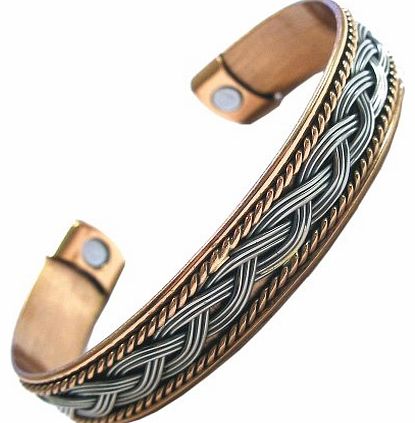 New Ladies Copper Rhodium Magnetic Bangle Bracelet Uk
