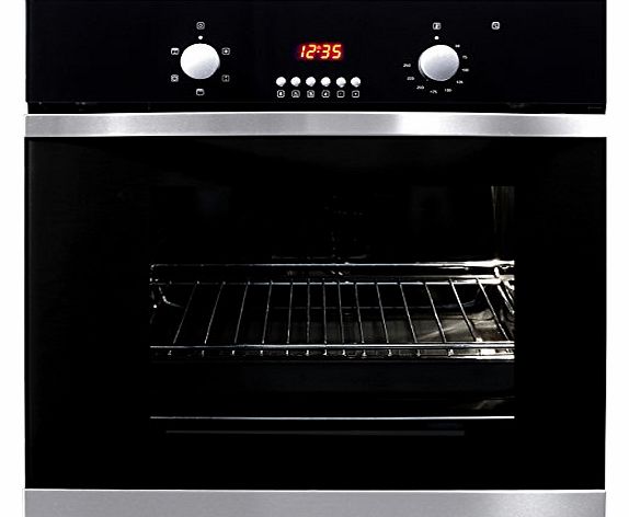 MyAppliances ART28701 60cm Built-in Black Glass Multifunction Single True Fan Oven With LED Programmer