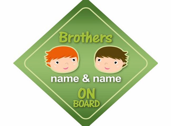 mybabyonboard.co.uk Brothers On Board Personalised Car Sign New Baby Boy / Child Gift / Present