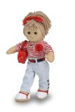 MyDoll Rag Doll Blonde Hair, Red Stripey Top and Pinstripe Trousers - MyDoll
