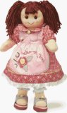 MyDoll Rag Doll Brown Hair, Pink Dress with Pink Apron - MyDoll