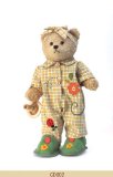 MyDoll Rag Doll Female Bear with Yellow Chequered Pyjamas and Candle Stick - MyDoll