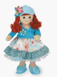 Rag Doll Red Hair, Blue Flower Dress, Blue Cardigan and Blue Hat - MyDoll