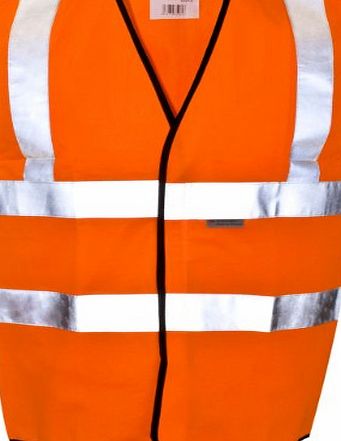 MYSHOESTORE Hi Viz Vis Visibility Security Work Contractor Safety Vest Waistcoat Jacket Size-Orange-2XL (XX Large)