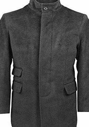 MYSHOESTORE Mens Designer Warm Winter Wool Overcoat Long Trench Coat Jacket Size-Grey-L (Large)