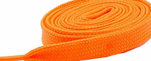 Mytoptrendz Neon Orange Flat Shoe Laces 118 cm Long For Trainers, Boots,Converse Sports Shoe Shoelaces