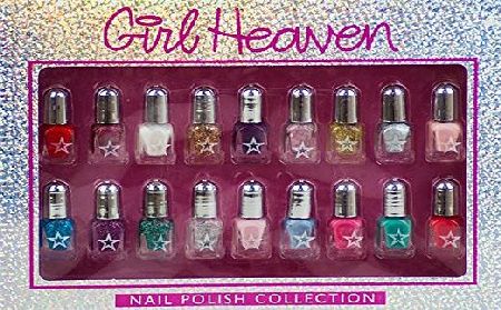 N/A 18 Piece Nail Art Varnish Glossy Polish Girl Heaven Set
