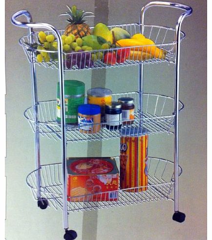 3 Tier Kitchen Trolly. Under Table Mobile Storage Trolley. Fruit & Veg or Snacks
