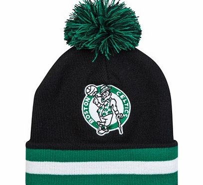 n/a Boston Celtics Blackout Stripe Bobble Hat